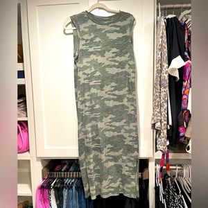 Camo midi sleeveless dress
